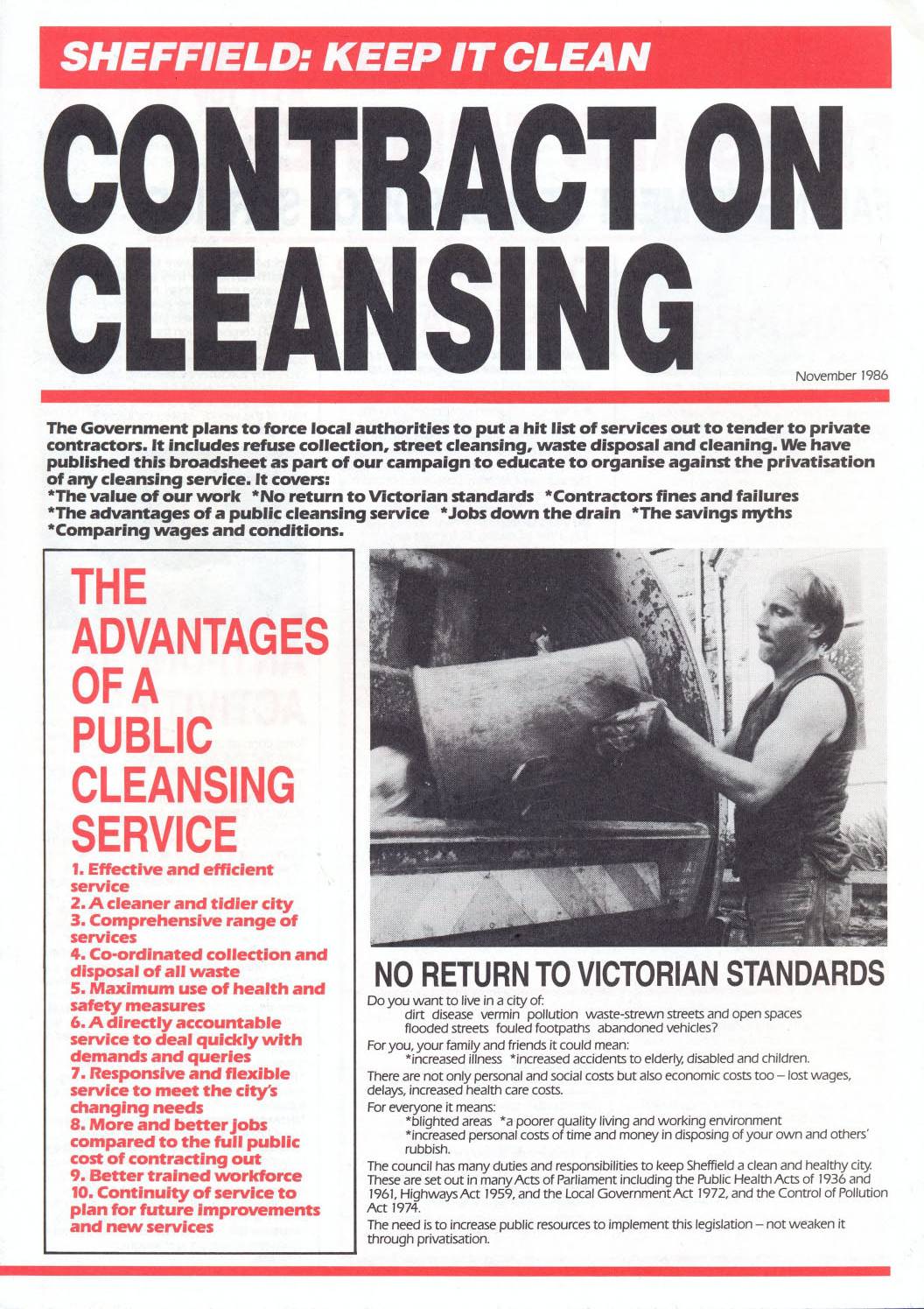 Project to Defend and Improve Local Authority Services and Jobs, Sheffield City Council, 1985/86