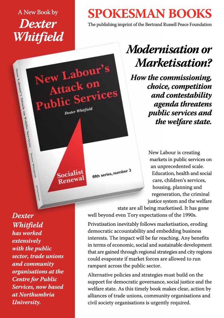 New BOOK: New Labour’s Attack on Public Services