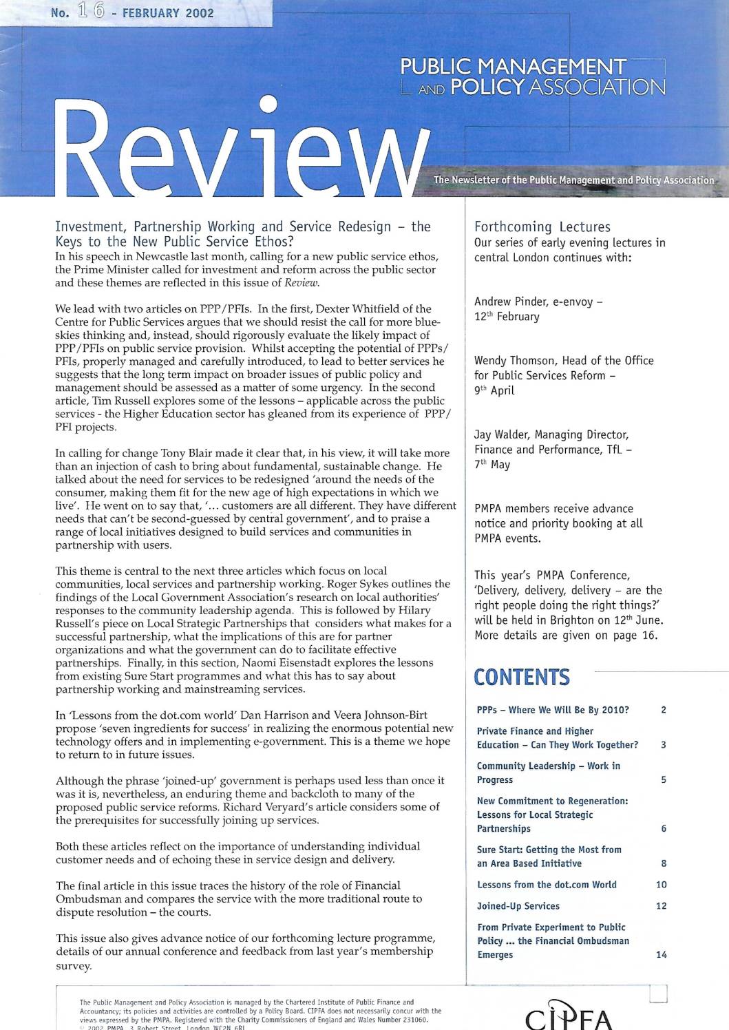 PPPs – Where Will We Be By 2010?, Dexter Whitfield