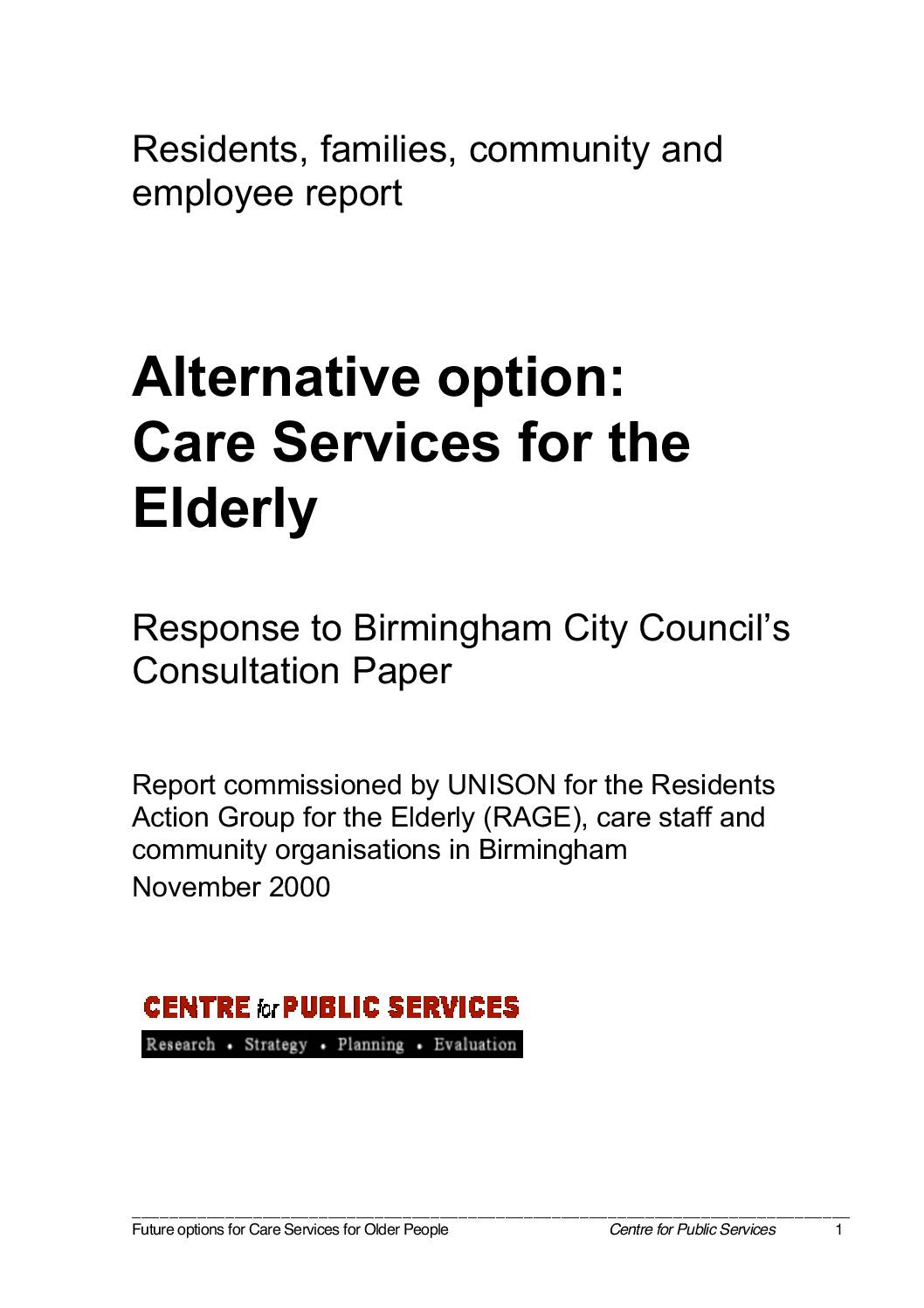 Alternative Option: Care Services for the Elderly in Birmingham