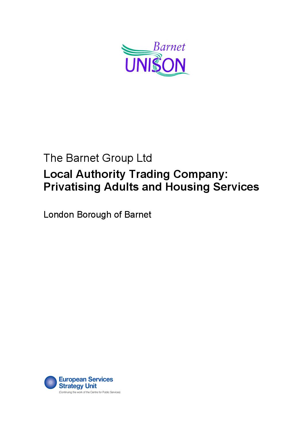 Local Authority Trading Company (LATC) Business Case for Adult and Housing Services