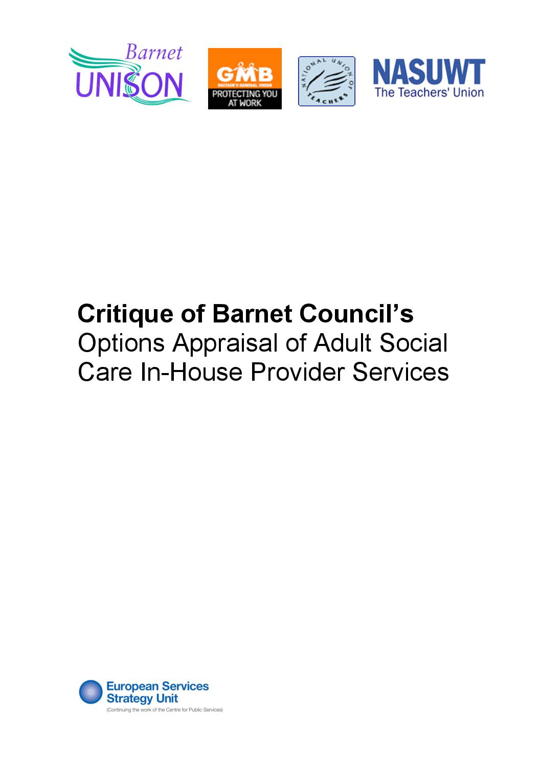 Critique of Options Appraisal for Adult Social Care In-House Services