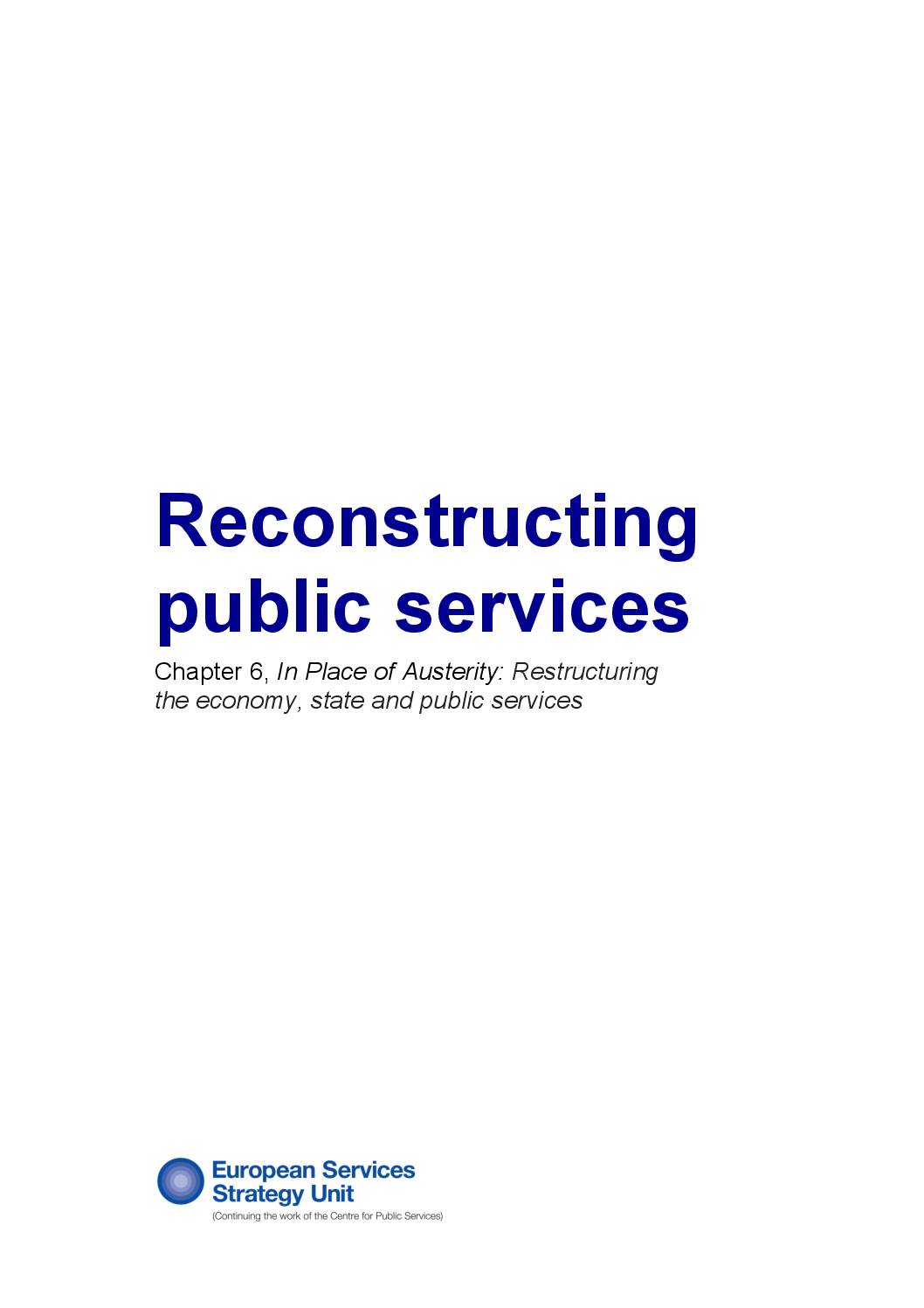 Reconstructing Public Services
