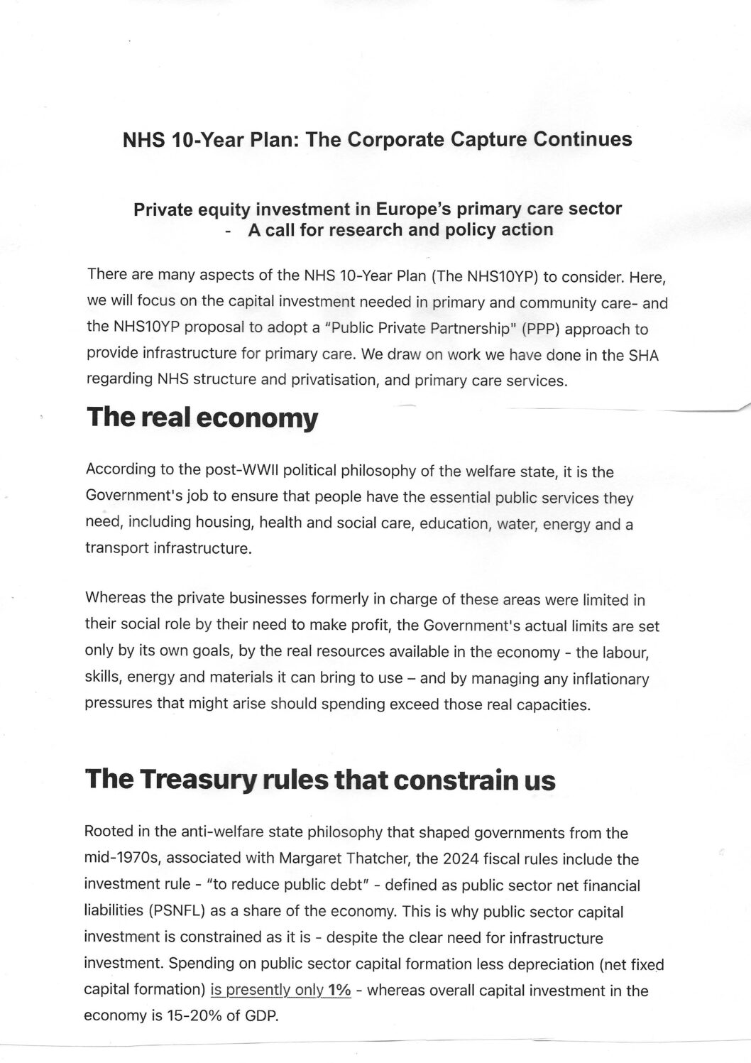 NHS 10-year plan: The Corporate Capture Continues